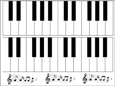 Piano Keyboard  Music Notes  Edible Cake Topper Wafer Or Icing Cake Decoration • £5.91