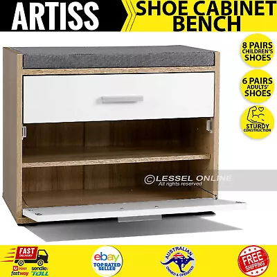 $86.83 • Buy Shoe Cabinet Rack Wooden Bench Seat Storage Holder Shelf Stand Organiser
