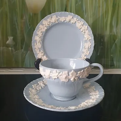 £20 • Buy Wedgwood Etruria And Barlaston Embossed Queen's Ware Tea Trio-First Quality