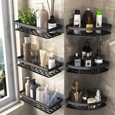 £9.55 • Buy 2Pcs Corner Shower Caddy Bathroom Storage Shelf Rack Basket Organiser Tidy Tray