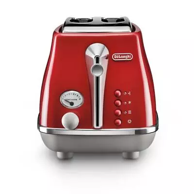 Delonghi CTOC2003R Icona Capitals 2 Slice Toaster W Bagel Setting - Tokyo Red • $178