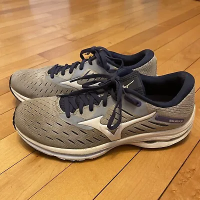 MIZUNO Wave Rider 24 Women's Size 9 Gray Blue White Cushioned Running Shoes • $39.99