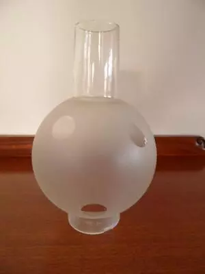 Vintage Glass Round Dot Design Frosted & Clear Oil Kerosene Lamp Shade. • $39.99