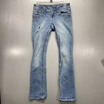 Miss Me Boot JP5335B6 Jeans Size 26 X 32 Cross Bling Rhinestone Distressed • $21.99