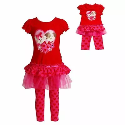 Dollie & Me Size 4 Gril And 18  Doll Matching Outfit  Doggie Fit American Girls • $29.99