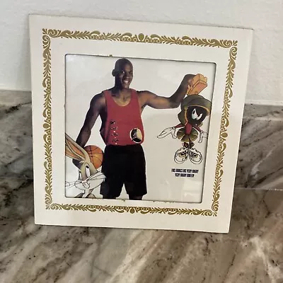 Vintage Michael Jordan Marvin Martian Bulls Glass Picture Carnival Prize 8x8” • $25.19