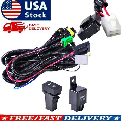 $11.32 • Buy H11 Fog Light Wiring LED Indicator Switch Harness Socket Wire With 12V 40A Relay