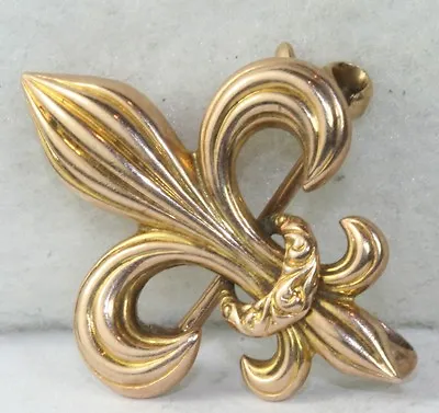 Vintage Antique 10k Gold Fleur De Lis Watch Chatelaine Pin • $195