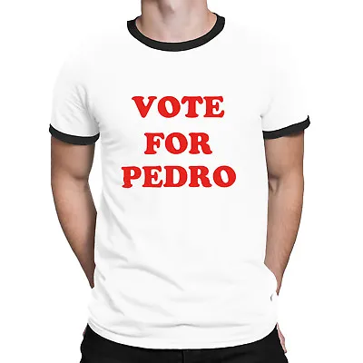 £10.45 • Buy VOTE FOR PEDRO Mens ORGANIC Ringer T-Shirt Funny Cult Classic Slogan Geek Retro