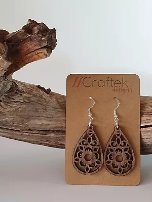 Wooden Earrings Laser Cut Drop/Dangle Style D3 • $20