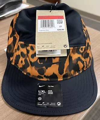 Nike Fly Cap Leopard Print Running Hat Dri-Fit FN4412-815 L/XL Adjustable Animal • $25