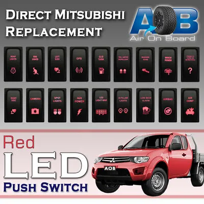 $26 • Buy 12V Red LED Push Switch For Mitsubishi Triton Pajero Eclipse Gallant Light Up