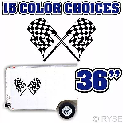 Checkered Race Flag Decal Trailer Graphic MX ATV Motocross Kart RV Track Car • $32.99