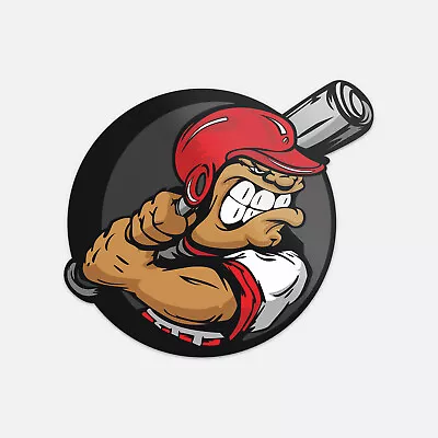 Baseball Batter Cartoon Helmet Sport Vinyl Sticker Decal • $2.75