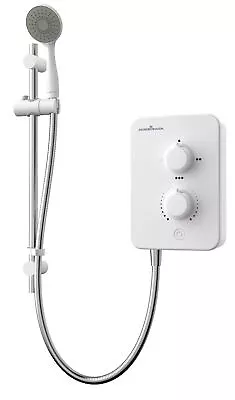 Gainsborough Slim Mono 9.5kW Electric Shower White 1 Spray Head Handset Bathroom • £83.30