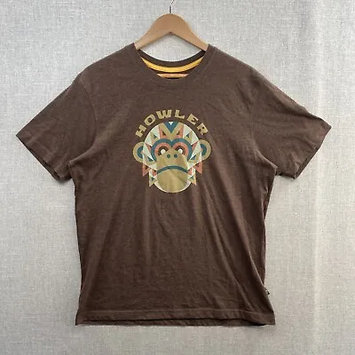 Howler Bros EL MONO T Shirt Mens Medium Brown Monkey Logo Short Sleeve Adult • $11.88
