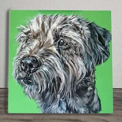 Dog Tile Picture Ceramic Plaque Sign Wall Art Pensive Pooch Sam Fenner 20x20cm • £24.99