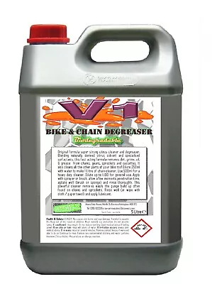 £19.99 • Buy Bike Chain Sprocket Cleaner Degreaser 5 Litre Strong Concentrate Citrus Bio V1