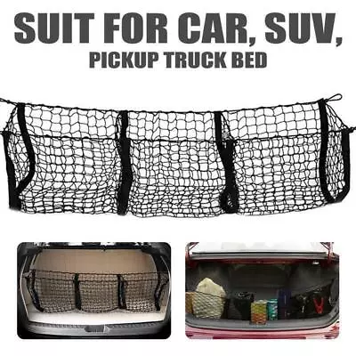 Universal Car Rear Cargo Tidy Black Net Boot Trunk Storage Luggage Organizer AU • $27.19