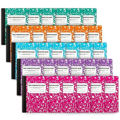 Mini Composition Notebook Cute 30 Pack 5 Pastel Colors Narrow Ruled Mini Com • $31.18