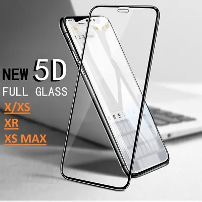 For Apple IPhone X XR XS Max Full 5D Tempered Glass Screen Protector 5D Curved • £3.34