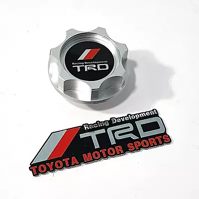 $24.50 • Buy Silver Billet Racing Engine Oil Filller Cap For Camry Xle Scion + Trd Emblem Jdm