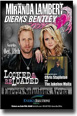 Miranda Lambert & Dirks Bentley Framed Tour Poster UT • $21.99