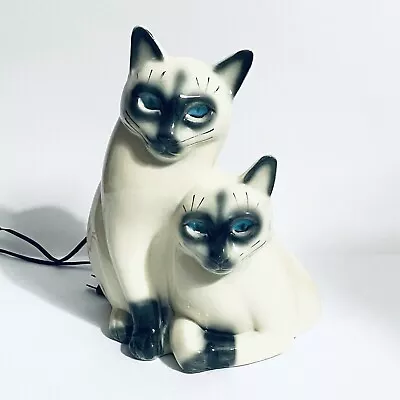 Vintage MCM Leland Claes Siamese Cats TV Lamp Mid Century Light 1954 Kitties • $189.99