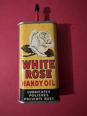 Rare White Rose Vintage Household Oil Oiler Can • $785