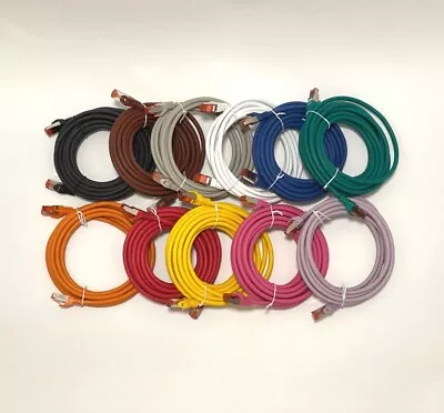 £4.79 • Buy Cat6a Fast Ethernet Cable 10GB Fibre Internet RJ45 Network Lead Shielded Lot