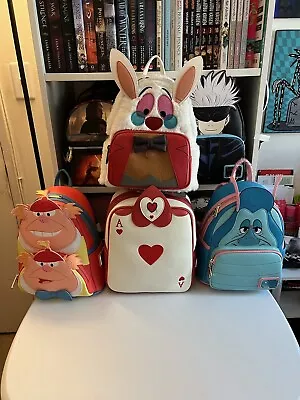 Loungefly Alice In Wonderland Lot Of 4 Cosplay Mini Backpacks NWTs • $480