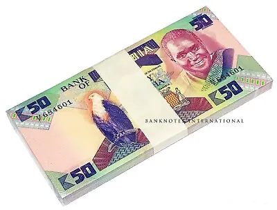 $27.50 • Buy Zambia 50 Kwacha 1980-88 P 28 Unc Bundle Of (100 Pcs) African Money