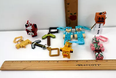 Lot Of 9 Minecraft Figures Keychains Bag Clips Backpack Hangers • $18.99