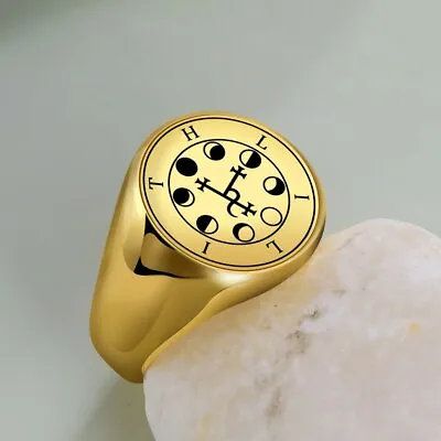 Lilith Seal Kabbalah Amulet Men Ring Demon Goddess Solomon Magic Golden • $6.47