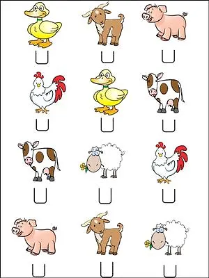 12 X FARM ANIMALS STAND UPS Premium Rice Paper Cup Cake Decorations Toppers • £3.25
