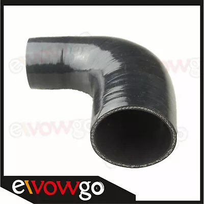 2.5  To 2  Inch ID 90Degree Silicone Pipe Intercooler Coupler Hose Turbo Black • $12.91