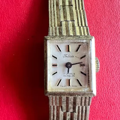 Vintage FELICIA Watch For Woman 17 YEWELS INCABLOC • $15