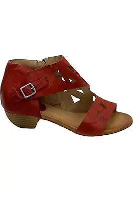 Miz Mooz Leather Wide Width Cutout Sandals Current Scarlet • $46.74