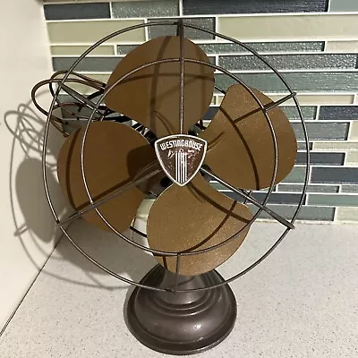 VTG MCM Westinghouse Art Deco Oscillating Desk Fan Excellent Condition 11” Works • $90