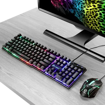 Colorful Keyboard Mouse Set Light Floating Keying Fashion Gaming Keyboard  Game • $30.12