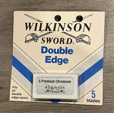 Vintage Wilkinson Sword Premium Chromium Double Edge Razor Blades 5 Blades NOS • $6.95