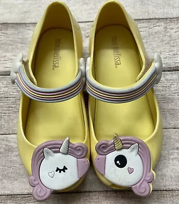 Mini Melissa Little Girl's Mini Ultragirl Unicorn Pale Yellow Gloss Shoes Size 9 • $19.95