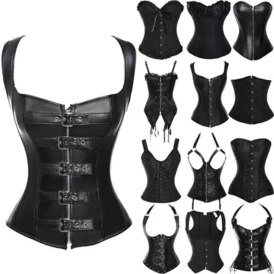 Women Overbust Bustier Steampunk Gothic Corsets Top Boned Waist Trainer Lingerie • $24.79