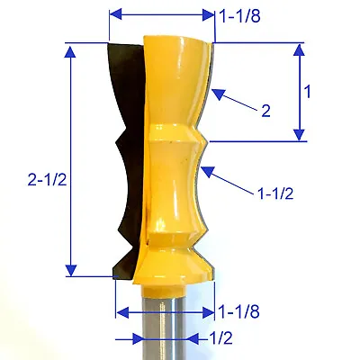 1 Pc 1/2  Shank Reversible Crown Molding A 5  Wide Molding Router Bit Sct-888 • $18