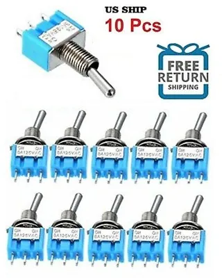 10pcs AC ON/ON SPDT 2 Position Micro Mini Toggle Switch 6 Amp AC125V • $9.56