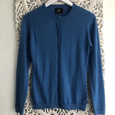 Women’s Eterknity Merino Cardigan Size Small Turquoise 100% Merino Wool • £12.51