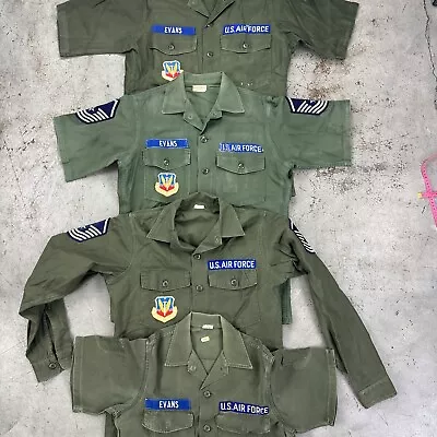 USAF OG107 Shirt Lot Bundle Group Sateen Utility Patch Vietnam Named • $85