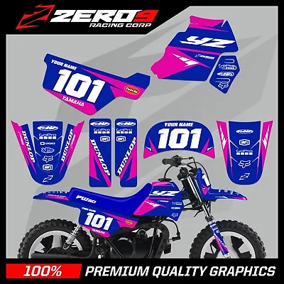 Yamaha Pw 50 Graphics Kit Peewee 50 Graphics Mini Bike Graphics Racer Blu/pnk • $62.11