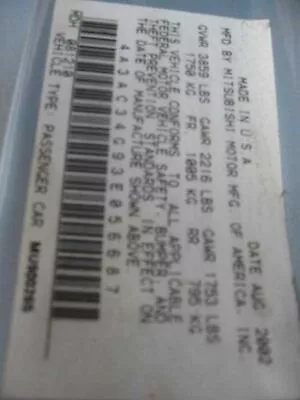 00 01 02 03 04 05 Mitsubishi Eclipse Rear Bumper Assy 110582 • $125