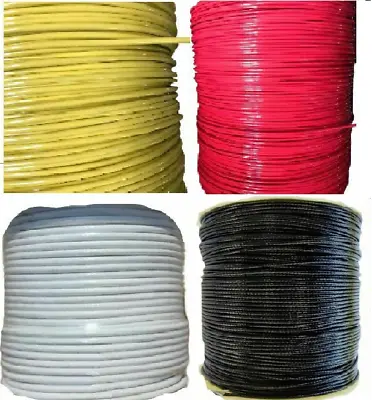 White Black Yellow Red Vinyl Coated Wire Rope Cable 3/16  - 1/4  7x19 Cable • $38.50